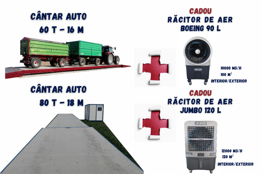 CÂNTAR AUTO 60t / 80t + RACITOR AER INDUSTRIAL